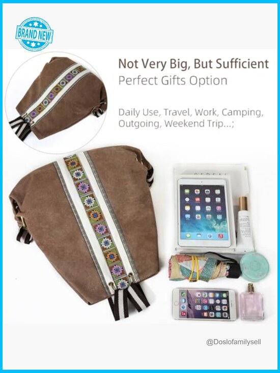 Vintage Canvas Backpack Daypack Casual Anti-theft Travel Shoulder Bag Heavy-duty main image 4